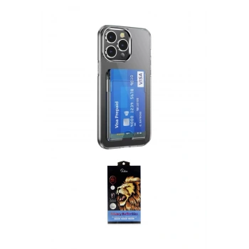 MARSİLYAN™- iPhone 14 Pro Kılıf Doruk Klasik Koleksiyonu - Siyah Buffer Hayalet Cam Ekran Koruyucu