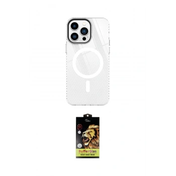 MARSİLYAN™- iPhone 14 Pro Kılıf Doruk Prime - Siyah Buffer Cam Ekran Koruyucu