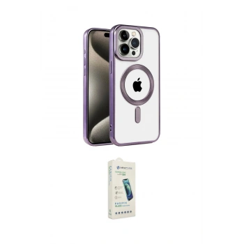 MARSİLYAN™- iPhone 14 Pro Kılıf Eksen Form Koleksiyonu - Şeffaf Pasifik Cam Ekran Koruyucu