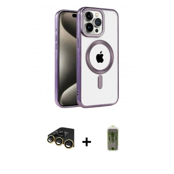 MARSİLYAN™- iPhone 14 Pro Kılıf Eksen Form Koleksiyonu - Siyah Joko Magic 5D Hayalet Cam + Raze Metal Kamera Lens - GD