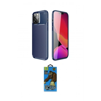 MARSİLYAN™- iPhone 14 Pro Kılıf Eksen Form Prime - Siyah 18D Cam Ekran Koruyucu