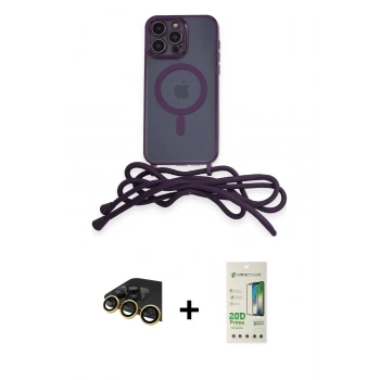 MARSİLYAN™- iPhone 14 Pro Kılıf Eksen Özel Seri - Siyah 20D Premium Cam Ekran Koruyucu + Raze Metal Kamera Lens - GD