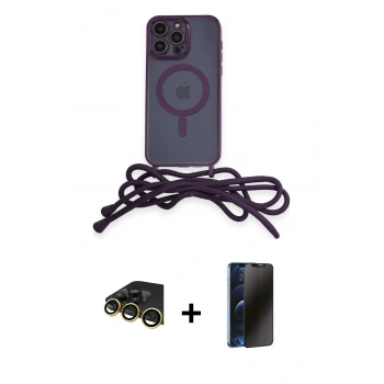 MARSİLYAN™- iPhone 14 Pro Kılıf Eksen Özel Seri - Siyah 3D Antistatik Hayalet Cam Ekran Koruyucu + Raze Metal Kamera Lens - GD