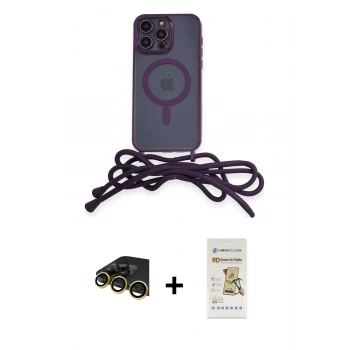 MARSİLYAN™- iPhone 14 Pro Kılıf Eksen Özel Seri - Siyah Mat Seramik Nano Ekran Koruyucu + Raze Metal Kamera Lens - GD