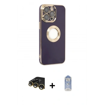 MARSİLYAN™- iPhone 14 Pro Kılıf İz Form Serisi - Siyah Joko Magic 5D Cam + Raze Metal Kamera Lens - GD