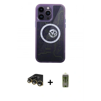 MARSİLYAN™- iPhone 14 Pro Kılıf İz Form - Siyah Joko Magic 5D Hayalet Cam + Raze Metal Kamera Lens - GD