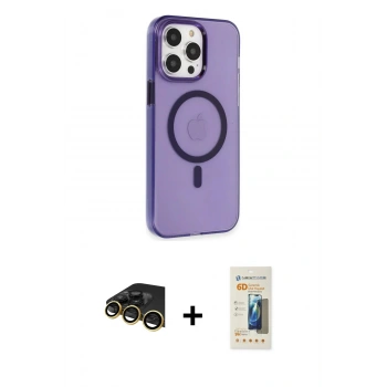 MARSİLYAN™- iPhone 14 Pro Kılıf Kıvılcım Asil Özel Seri - Siyah 6D Mat Seramik Hayalet Nano Ekran Koruyucu + Raze Metal Kamera Lens - GD