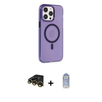 MARSİLYAN™- iPhone 14 Pro Kılıf Kıvılcım Asil Özel Seri - Siyah Joko Magic 5D Cam + Raze Metal Kamera Lens - GD