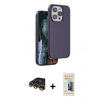 MARSİLYAN™- iPhone 14 Pro Kılıf Kıvılcım Çizgi Serisi - Siyah 6D Mat Seramik Hayalet Nano Ekran Koruyucu + Raze Metal Kamera Lens - GD