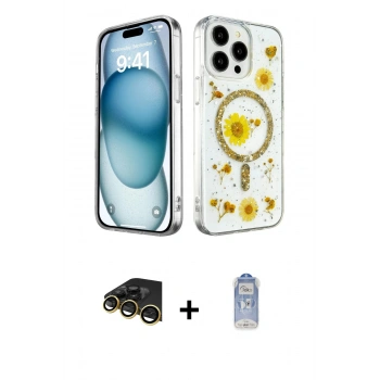 MARSİLYAN™- iPhone 14 Pro Kılıf Kozmos Doku - Siyah Joko Magic 5D Cam + Raze Metal Kamera Lens - GD