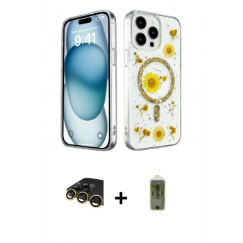 MARSİLYAN™- iPhone 14 Pro Kılıf Kozmos Doku - Siyah Joko Magic 5D Hayalet Cam + Raze Metal Kamera Lens - GD