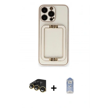 MARSİLYAN™- iPhone 14 Pro Kılıf Kozmos Minimal Prime - Siyah Joko Magic 5D Cam + Raze Metal Kamera Lens - GD
