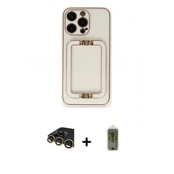MARSİLYAN™- iPhone 14 Pro Kılıf Kozmos Minimal Prime - Siyah Joko Magic 5D Hayalet Cam + Raze Metal Kamera Lens - GD