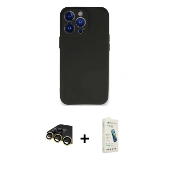 MARSİLYAN™- iPhone 14 Pro Kılıf Kozmos Yansıma Özel Seri - Şeffaf Pasifik Cam Ekran Koruyucu + Raze Metal Kamera Lens - GD
