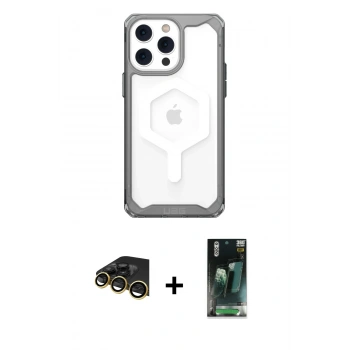 MARSİLYAN™- iPhone 14 Pro Kılıf Kutup Doku Prime - Siyah 360 Mat Full Body Arka Koruyucu + Raze Metal Kamera Lens - GD