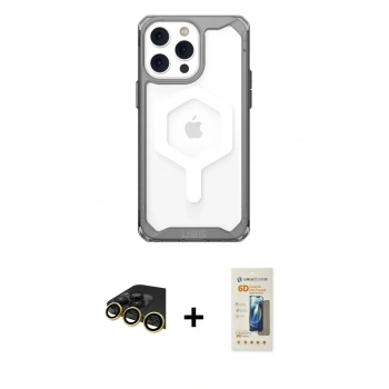 MARSİLYAN™- iPhone 14 Pro Kılıf Kutup Doku Prime - Siyah 6D Mat Seramik Hayalet Nano Ekran Koruyucu + Raze Metal Kamera Lens - GD