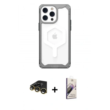 MARSİLYAN™- iPhone 14 Pro Kılıf Kutup Doku Prime - Siyah Bilvis 3D Mat Cam Ekran Koruyucu + Raze Metal Kamera Lens - GD