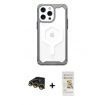 MARSİLYAN™- iPhone 14 Pro Kılıf Kutup Doku Prime - Siyah Mat Seramik Nano Ekran Koruyucu + Raze Metal Kamera Lens - GD