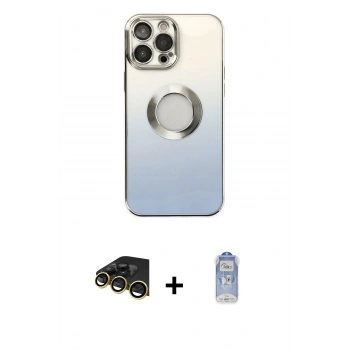 MARSİLYAN™- iPhone 14 Pro Kılıf Kutup Yansıma Özel Seri - Siyah Joko Magic 5D Cam + Raze Metal Kamera Lens - GD