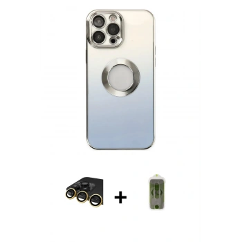 MARSİLYAN™- iPhone 14 Pro Kılıf Kutup Yansıma Özel Seri - Siyah Joko Magic 5D Hayalet Cam + Raze Metal Kamera Lens - GD