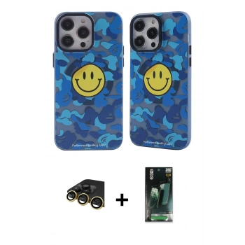 MARSİLYAN™- iPhone 14 Pro Kılıf Nova Doku Koleksiyonu - Siyah 360 Mat Full Body Arka Koruyucu + Raze Metal Kamera Lens - GD