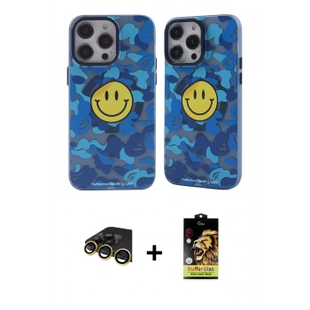 MARSİLYAN™- iPhone 14 Pro Kılıf Nova Doku Koleksiyonu - Siyah Buffer Cam Ekran Koruyucu + Raze Metal Kamera Lens - GD
