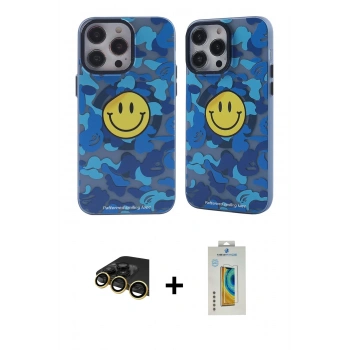 MARSİLYAN™- iPhone 14 Pro Kılıf Nova Doku Koleksiyonu - Siyah Polymer Nano Ekran Koruyucu + Raze Metal Kamera Lens - GD