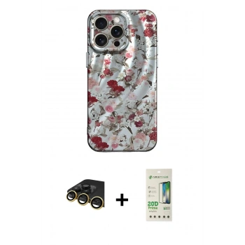 MARSİLYAN™- iPhone 14 Pro Kılıf Nova Doku Prime - Siyah 20D Premium Cam Ekran Koruyucu + Raze Metal Kamera Lens - GD