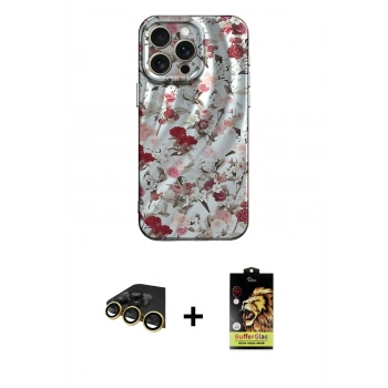MARSİLYAN™- iPhone 14 Pro Kılıf Nova Doku Prime - Siyah Buffer Cam Ekran Koruyucu + Raze Metal Kamera Lens - GD