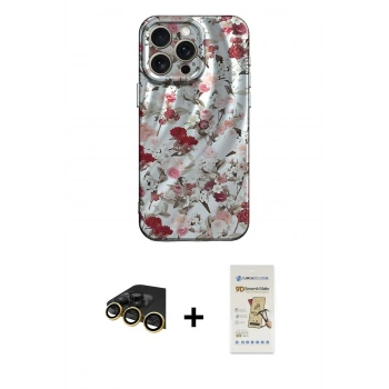 MARSİLYAN™- iPhone 14 Pro Kılıf Nova Doku Prime - Siyah Mat Seramik Nano Ekran Koruyucu + Raze Metal Kamera Lens - GD