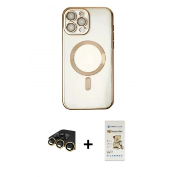 MARSİLYAN™- iPhone 14 Pro Kılıf Nova Işık Özel Seri - Siyah Mat Seramik Nano Ekran Koruyucu + Raze Metal Kamera Lens - GD