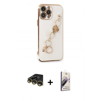 MARSİLYAN™- iPhone 14 Pro Kılıf Nova Işık Prime - Siyah Bilvis 3D Mat Cam Ekran Koruyucu + Raze Metal Kamera Lens - GD