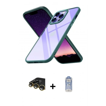 MARSİLYAN™- iPhone 14 Pro Kılıf Nova Işık Serisi - Siyah Joko Magic 5D Cam + Raze Metal Kamera Lens - GD