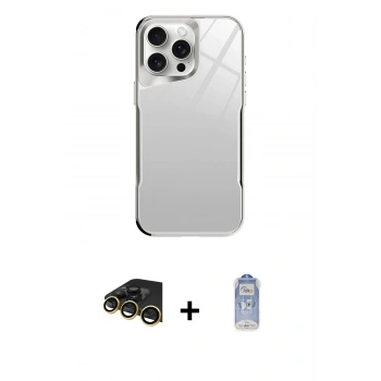MARSİLYAN™- iPhone 14 Pro Kılıf Odak Doku - Siyah Joko Magic 5D Cam + Raze Metal Kamera Lens - GD
