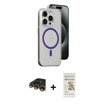 MARSİLYAN™- iPhone 14 Pro Kılıf Odak Form Özel Seri - Siyah Mat Seramik Nano Ekran Koruyucu + Raze Metal Kamera Lens - GD