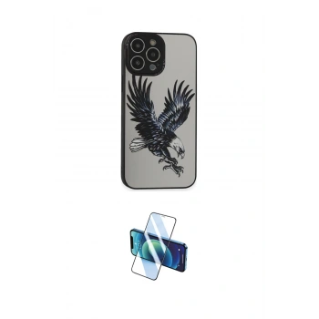 MARSİLYAN™- iPhone 14 Pro Kılıf Odak Klasik Serisi - Siyah 3D Antistatik Cam Ekran Koruyucu