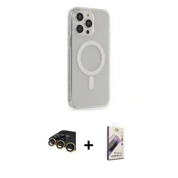 MARSİLYAN™- iPhone 14 Pro Kılıf Pusula Çizgi Koleksiyonu - Siyah Bilvis 3D Mat Cam Ekran Koruyucu + Raze Metal Kamera Lens - GD