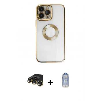 MARSİLYAN™- iPhone 14 Pro Kılıf Pusula Form - Siyah Joko Magic 5D Cam + Raze Metal Kamera Lens - GD