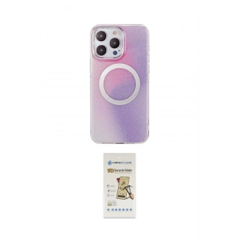 MARSİLYAN™- iPhone 14 Pro Kılıf Pusula Form - Siyah Mat Seramik Nano Ekran Koruyucu