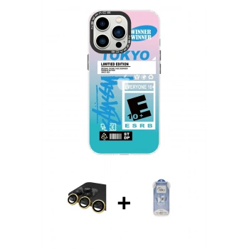 MARSİLYAN™- iPhone 14 Pro Kılıf Siluet Çizgi Koleksiyonu - Siyah Joko Magic 5D Cam + Raze Metal Kamera Lens - GD