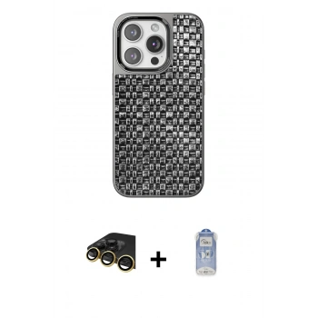 MARSİLYAN™- iPhone 14 Pro Kılıf Siluet Form Serisi - Siyah Joko Magic 5D Cam + Raze Metal Kamera Lens - GD