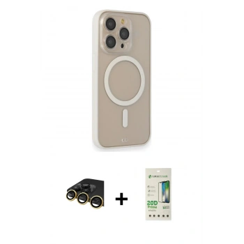 MARSİLYAN™- iPhone 14 Pro Kılıf Siluet Işık Koleksiyonu - Siyah 20D Premium Cam Ekran Koruyucu + Raze Metal Kamera Lens - GD
