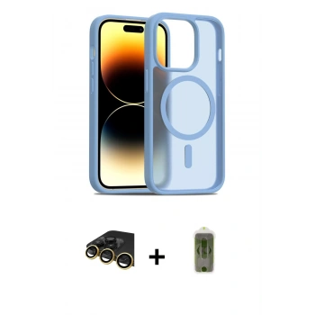 MARSİLYAN™- iPhone 14 Pro Kılıf Siluet Minimal Prime - Siyah Joko Magic 5D Hayalet Cam + Raze Metal Kamera Lens - GD