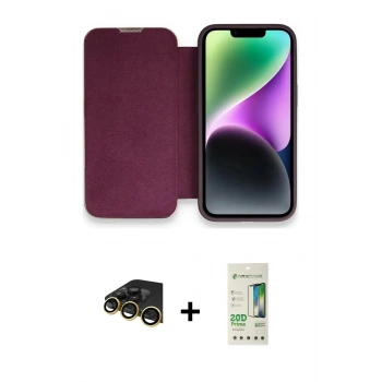 MARSİLYAN™- iPhone 14 Pro Kılıf Siluet Minimal Serisi - Siyah 20D Premium Cam Ekran Koruyucu + Raze Metal Kamera Lens - GD