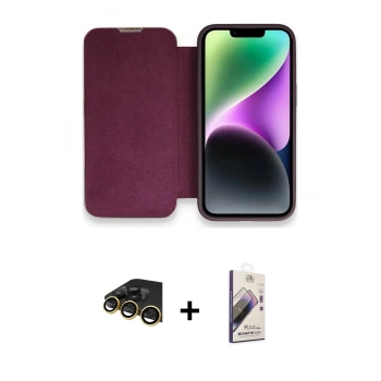 MARSİLYAN™- iPhone 14 Pro Kılıf Siluet Minimal Serisi - Siyah Bilvis 3D Mat Cam Ekran Koruyucu + Raze Metal Kamera Lens - GD