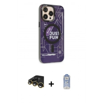 MARSİLYAN™- iPhone 14 Pro Kılıf Siluet Modern Koleksiyonu - Siyah Joko Magic 5D Cam + Raze Metal Kamera Lens - GD