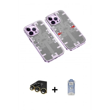 MARSİLYAN™- iPhone 14 Pro Kılıf Ufuk Doku Prime - Siyah Joko Magic 5D Cam + Raze Metal Kamera Lens - GD