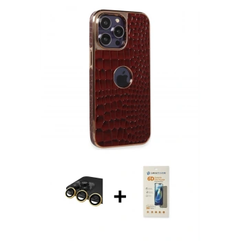 MARSİLYAN™- iPhone 14 Pro Kılıf Ufuk Form Prime - Siyah 6D Mat Seramik Hayalet Nano Ekran Koruyucu + Raze Metal Kamera Lens - GD