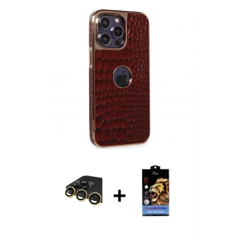 MARSİLYAN™- iPhone 14 Pro Kılıf Ufuk Form Prime - Siyah Buffer Hayalet Cam Ekran Koruyucu + Raze Metal Kamera Lens - GD