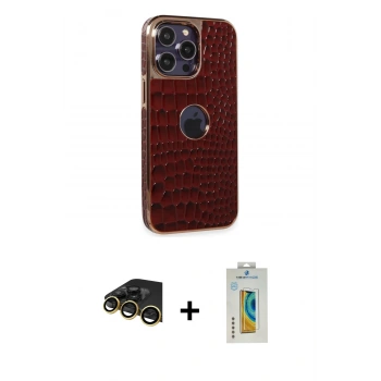 MARSİLYAN™- iPhone 14 Pro Kılıf Ufuk Form Prime - Siyah Polymer Nano Ekran Koruyucu + Raze Metal Kamera Lens - GD